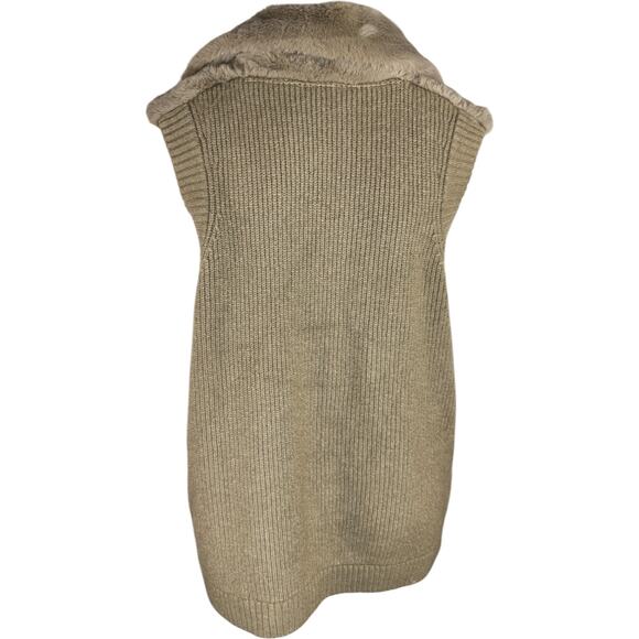 Isaac Mizrahi Live! Mixed Media Faux-Fur Vest with Pockets Taupe Large NWOT - Picture 8 of 13